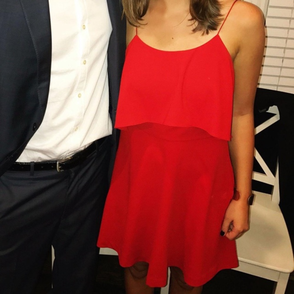 Alice+Olivia red mini dress